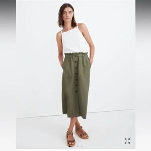 Madewell Paper Bag Skirt in Green - Medium